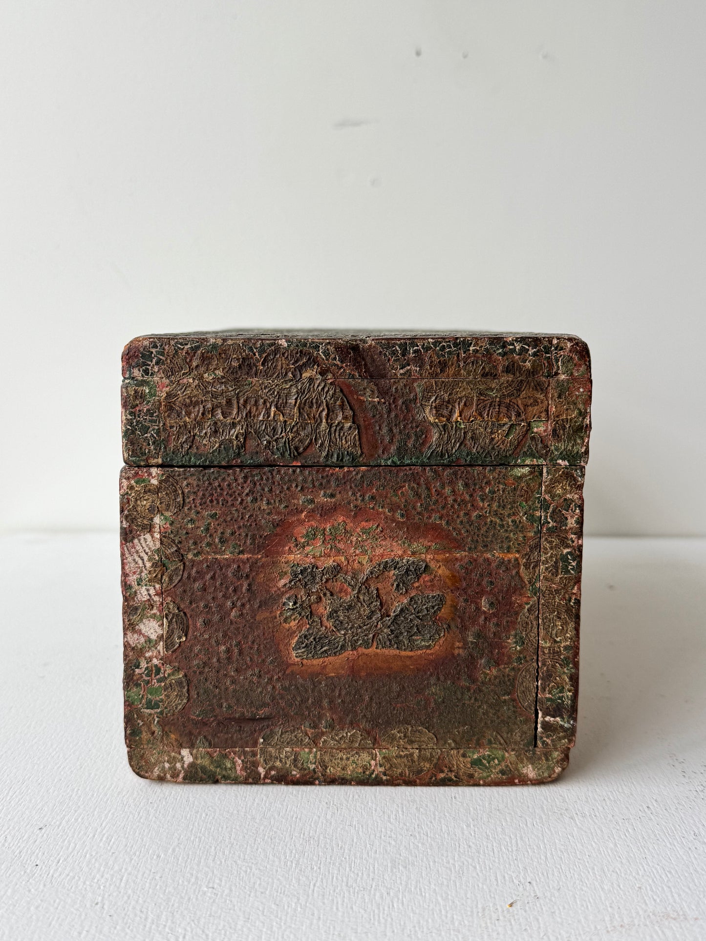 Heavily Patinated Chest with Cutouts