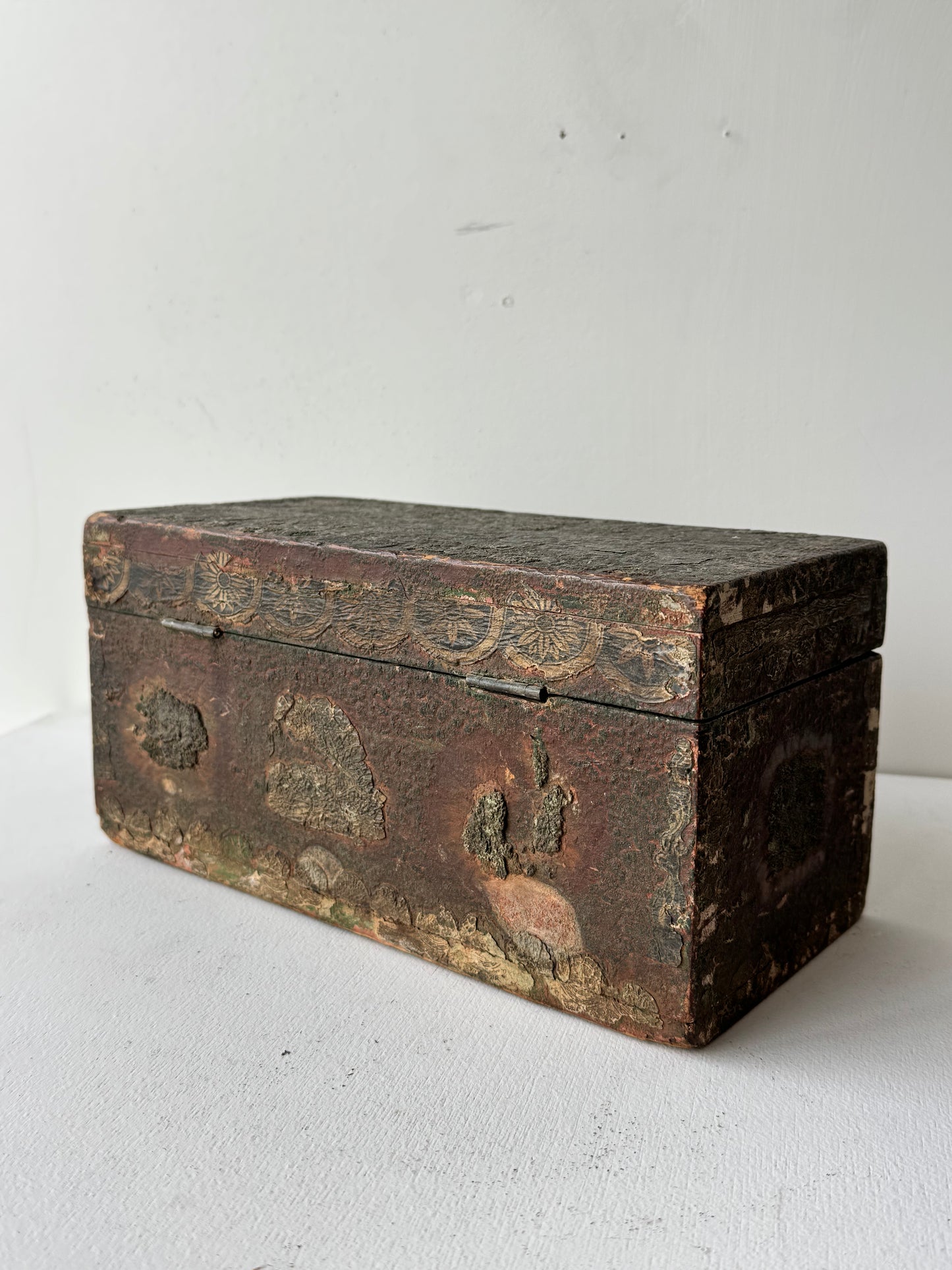 Heavily Patinated Chest with Cutouts