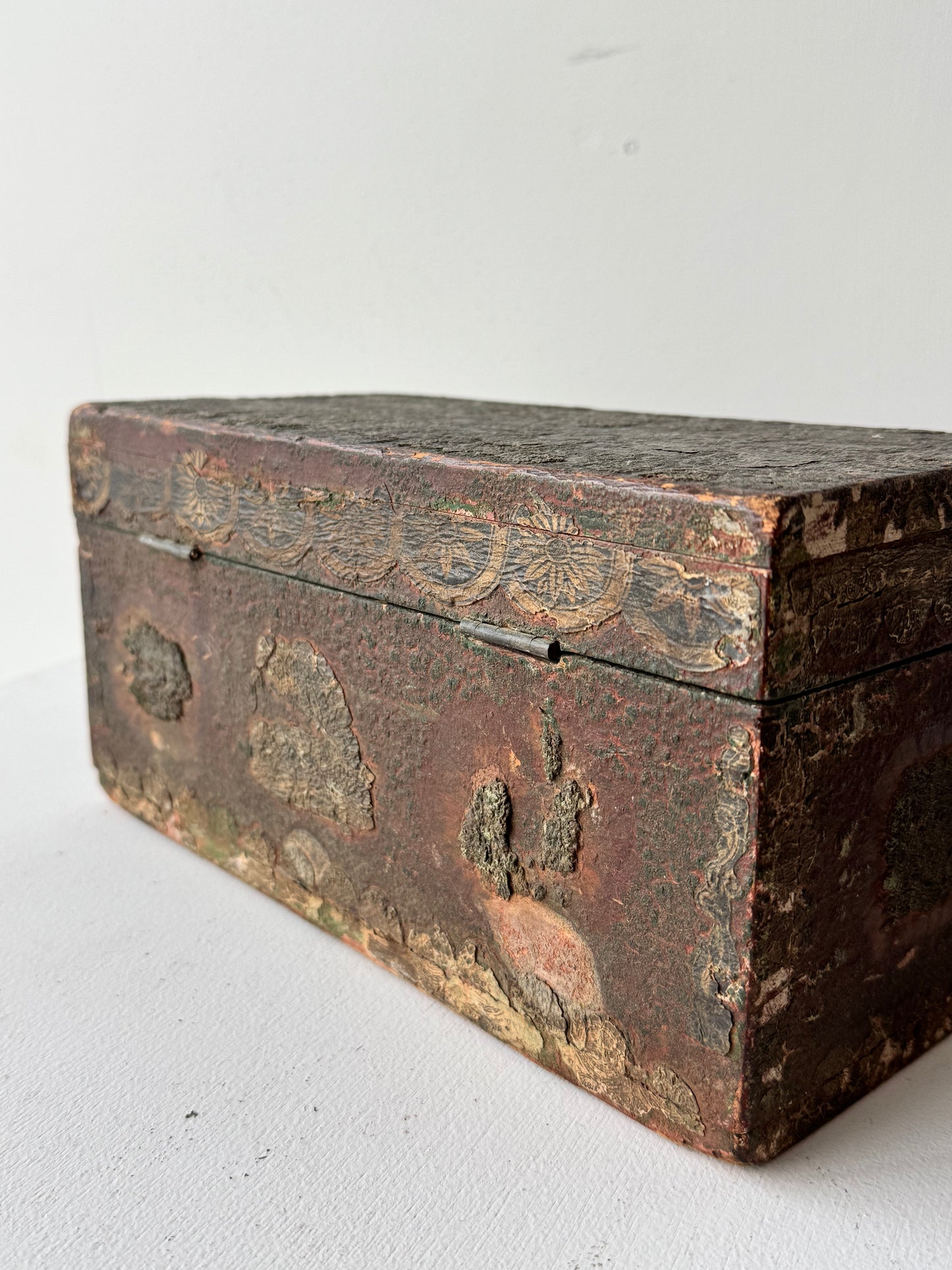 Heavily Patinated Chest with Cutouts