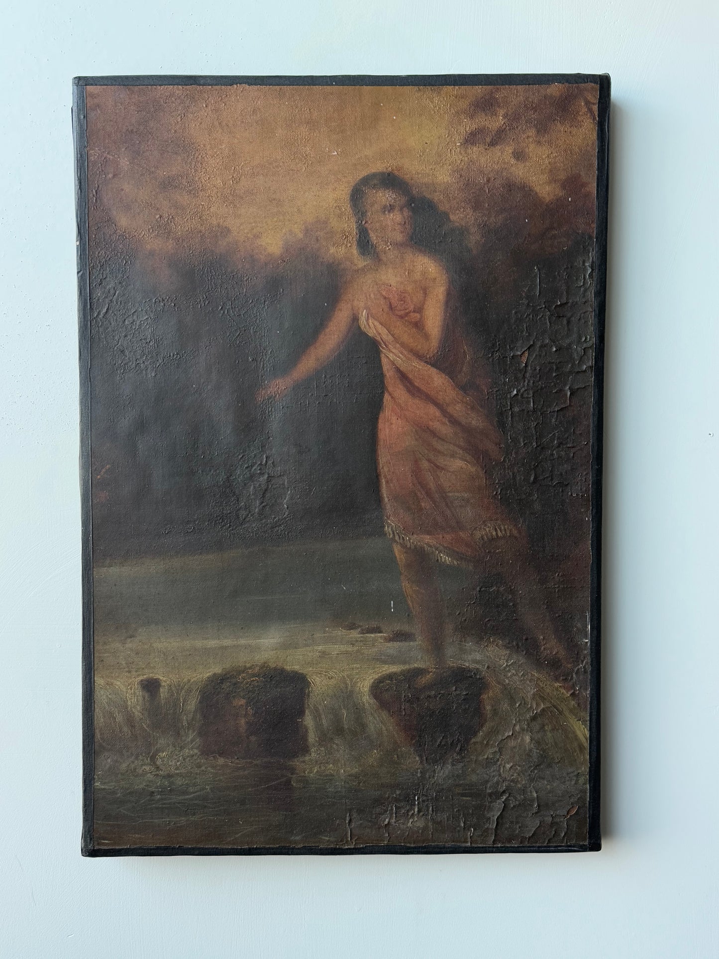 Oil Painting of Walking Lady