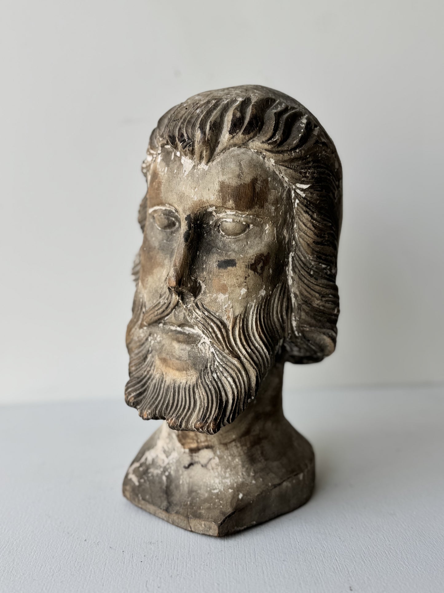 Carved Bust of a Beared Man