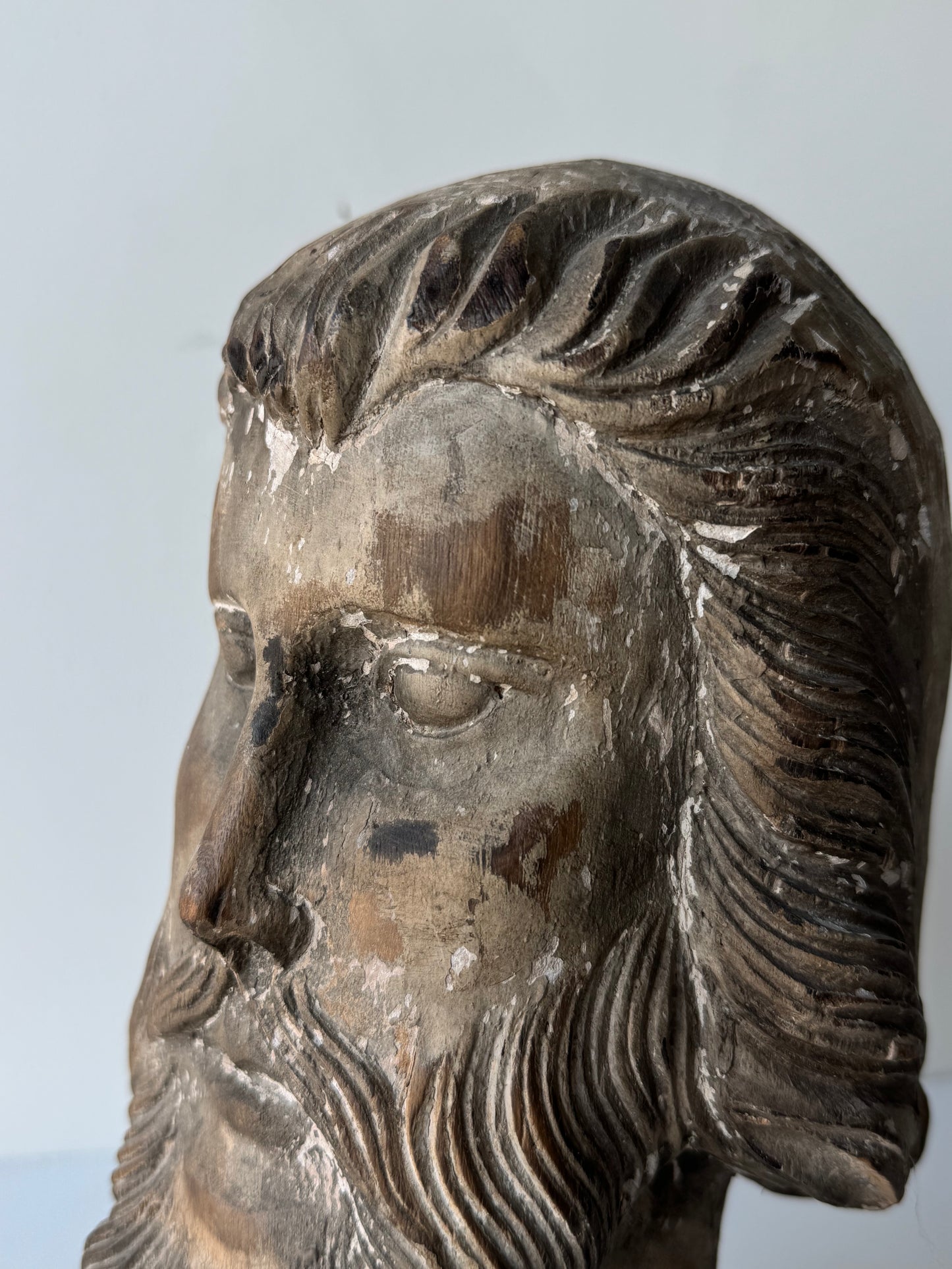 Carved Bust of a Beared Man