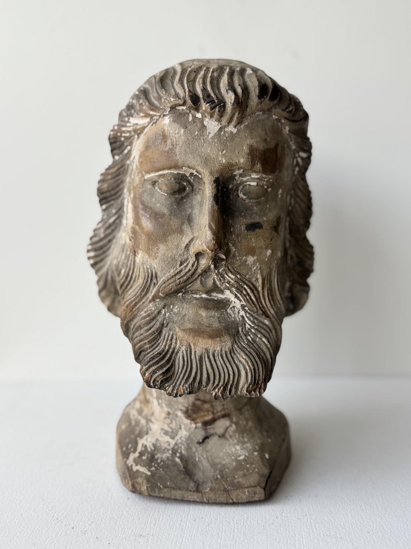 Carved Bust of a Beared Man