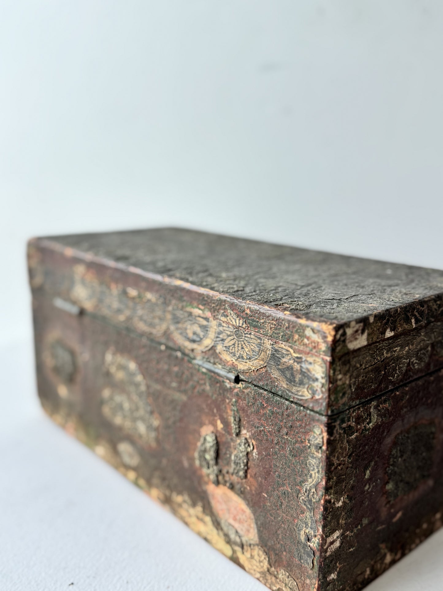 Heavily Patinated Chest with Cutouts