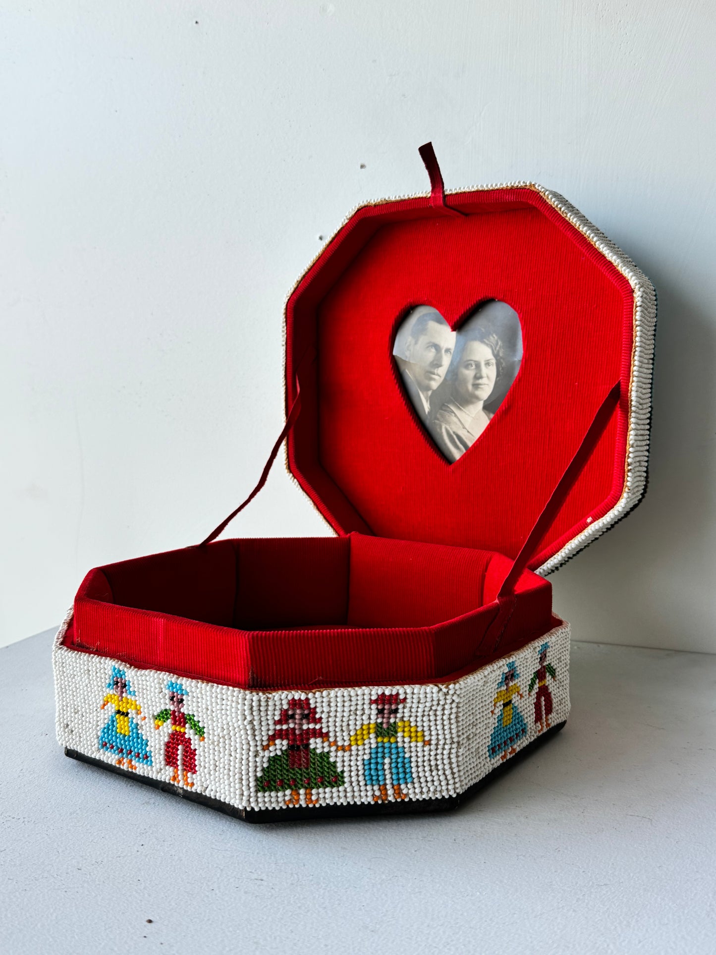 Victorian Beadwork Sweetheart Box