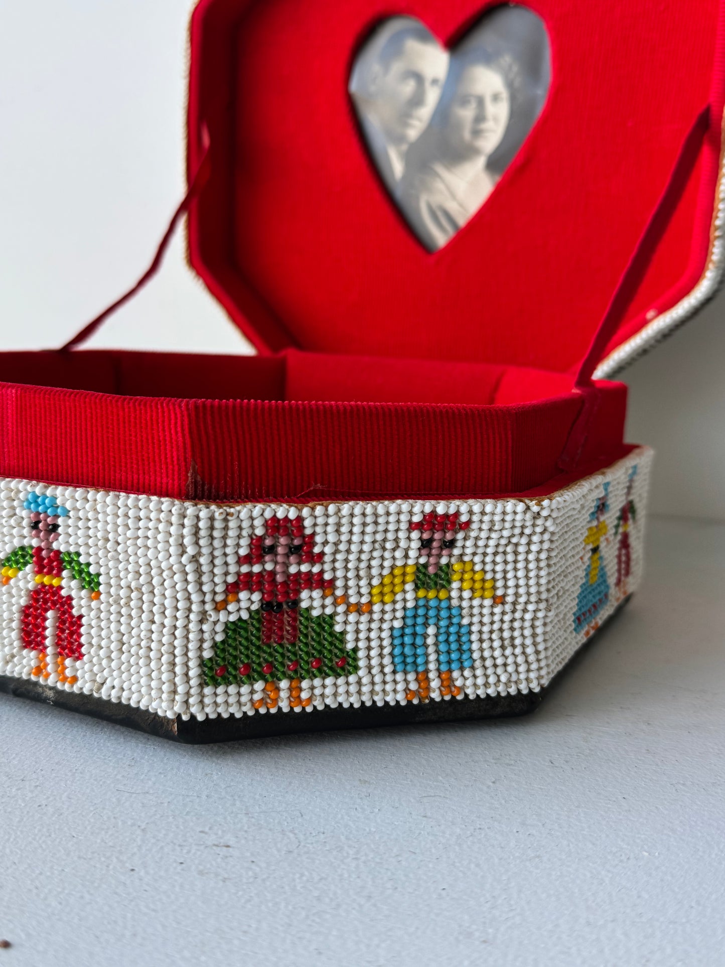 Victorian Beadwork Sweetheart Box