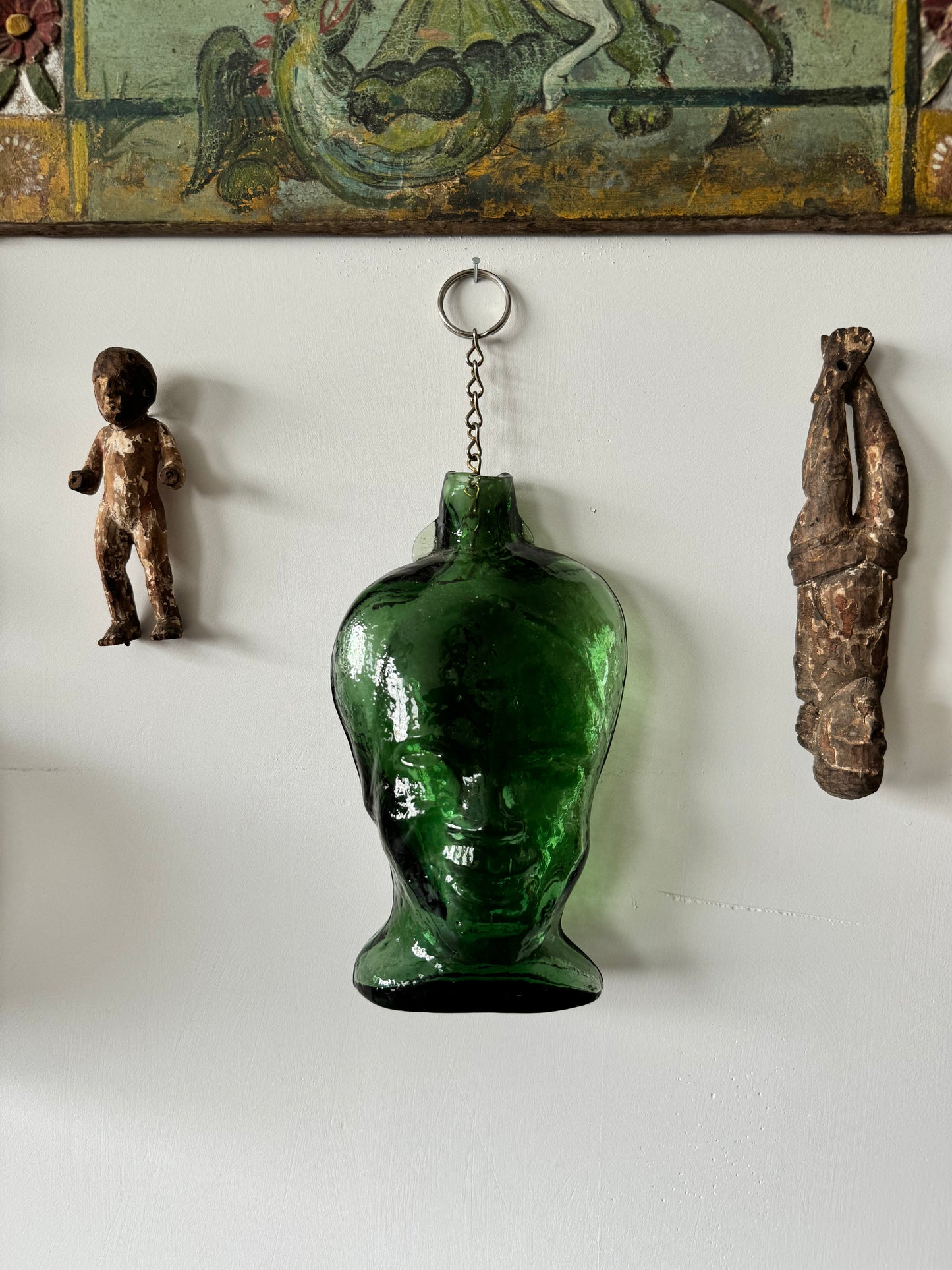 Figural Handblown Glass Bottle