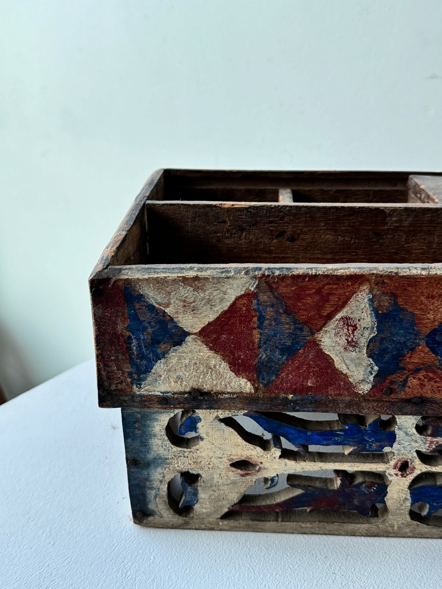 Harlequin Painted Tool Box